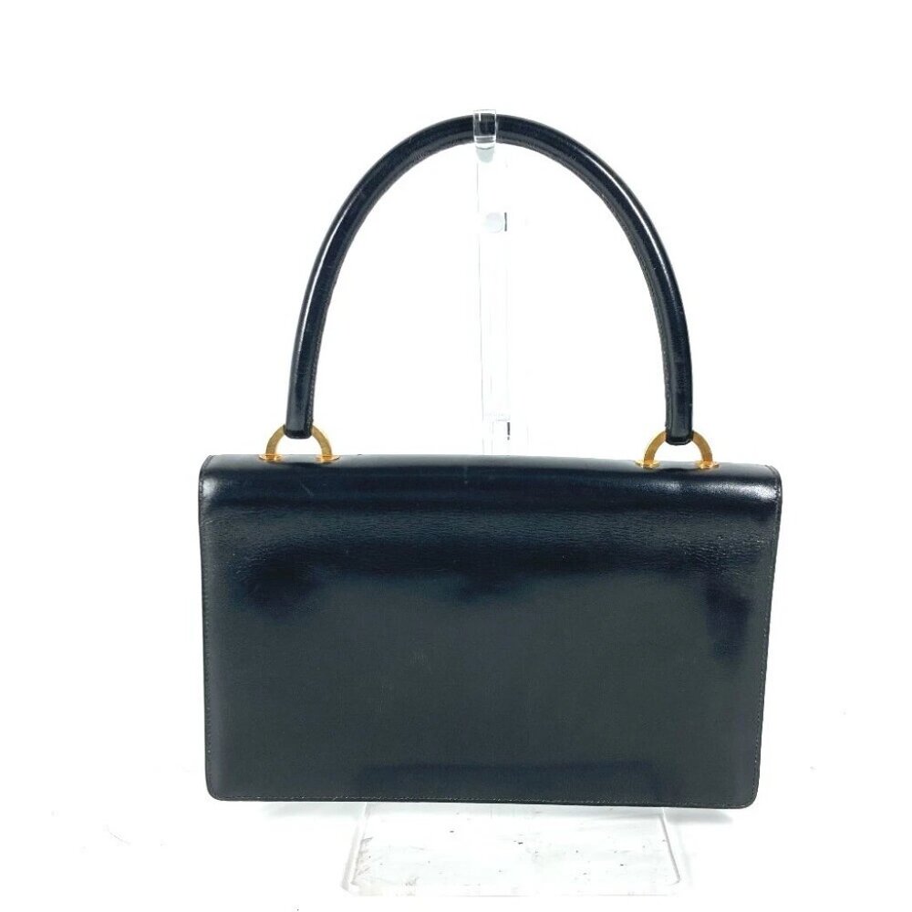 HERMES vintage Ring Do Hand Bag Flap Shoulder Bag Bock Scarf Black/GoldHardware - Picture 3 of 15